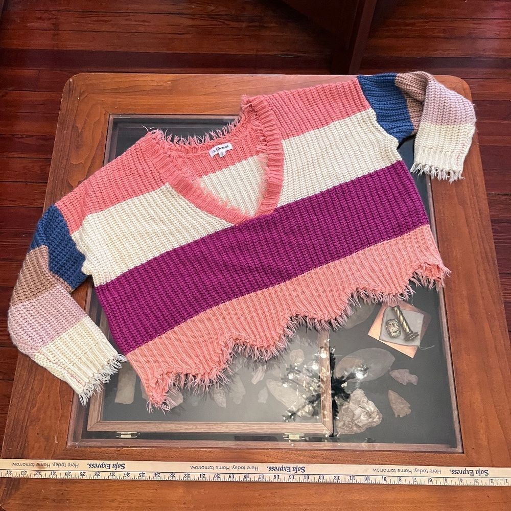 Macaron Cropped Sweater Colorful Small But really an XL Colorful